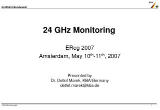 24 GHz Monitoring