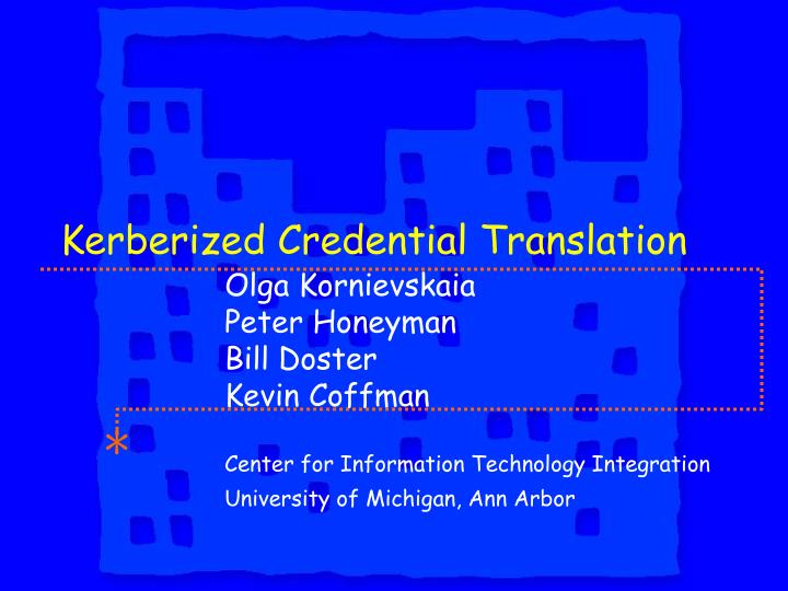 kerberized credential translation