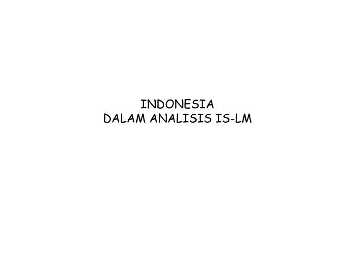indonesia dalam analisis is lm
