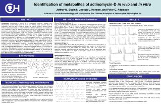 Identification of metabolites of actinomycin-D in vivo and in vitro