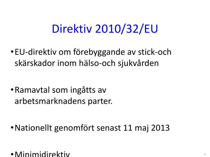 direktiv 2010 32 eu