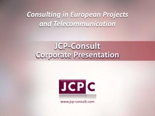 JCP-Consult Corporate Presentation