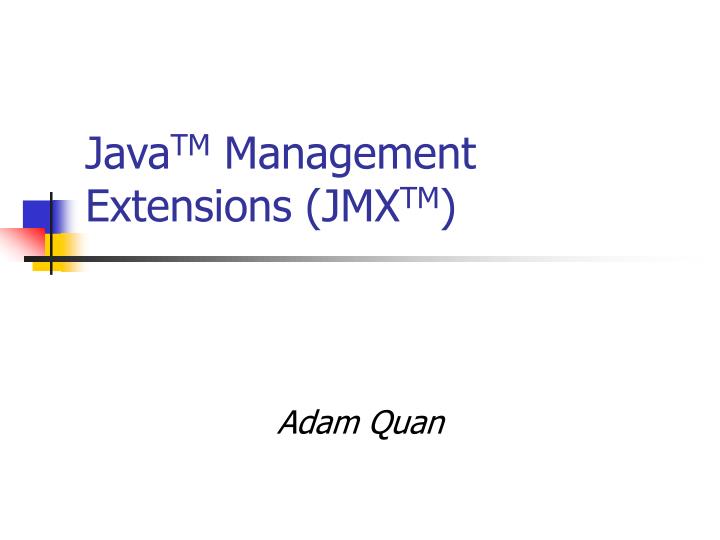 java tm management extensions jmx tm