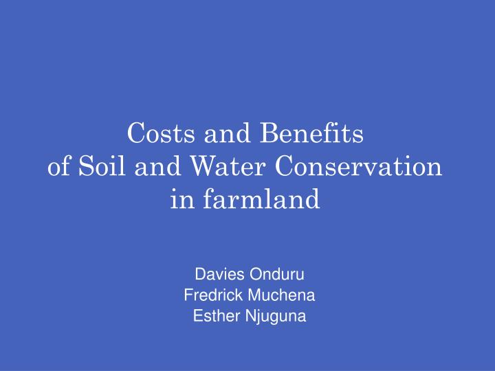 costs and benefits of soil and water conservation in farmland