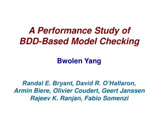 A Performance Study of BDD-Based Model Checking