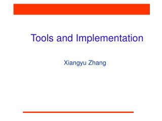 Tools and Implementation