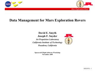 Data Management for Mars Exploration Rovers