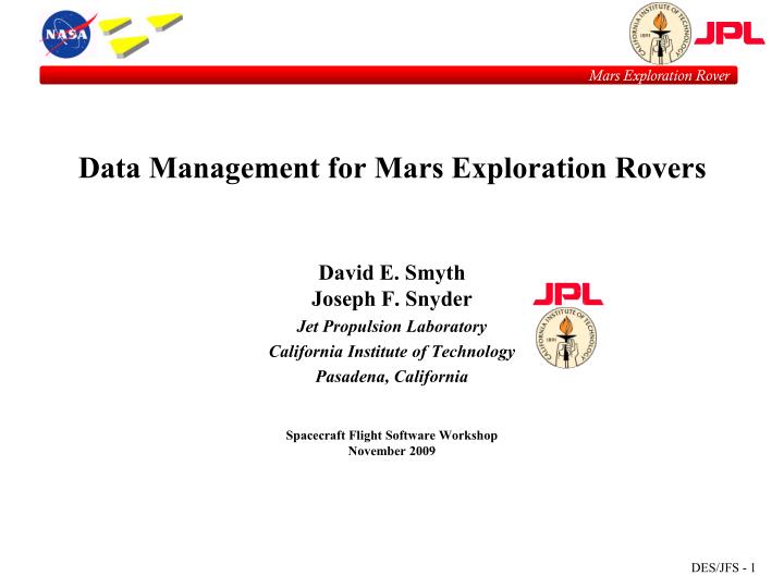 data management for mars exploration rovers