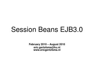 Session Beans EJB3.0