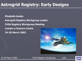 19-20 March 2003	 IVOA Registry Workgroup 	 LeSc