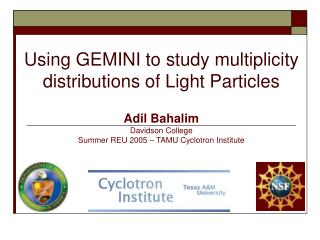 Using GEMINI to study multiplicity distributions of Light Particles