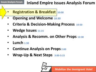Inland Empire Issues Analysis Forum