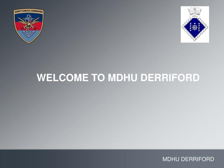 welcome to mdhu derriford