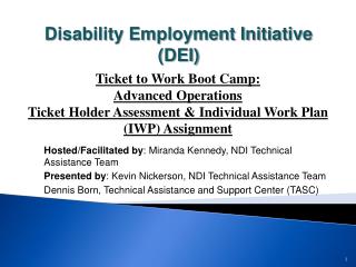 Hosted/Facilitated by : Miranda Kennedy, NDI Technical Assistance Team