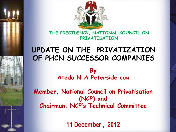 update on the privatization of phcn successor companies