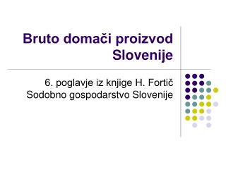 Bruto domači proizvod Slovenije