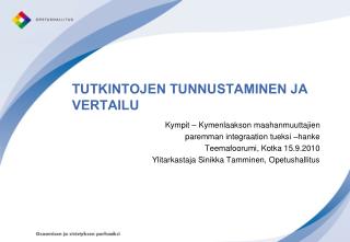 tutkintojen tunnustaminen ja vertailu