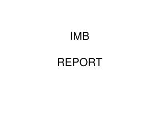 IMB REPORT