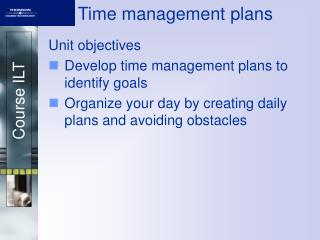 Time management plans
