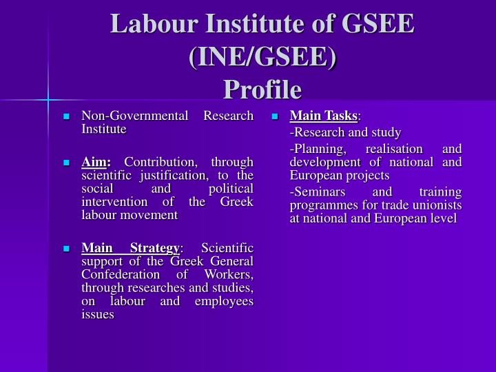 labour institute of gsee ine gsee profile