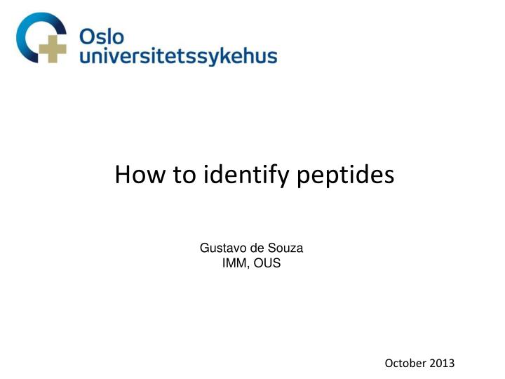 how to identify peptides