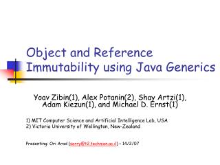 Object and Reference Immutability using Java Generics