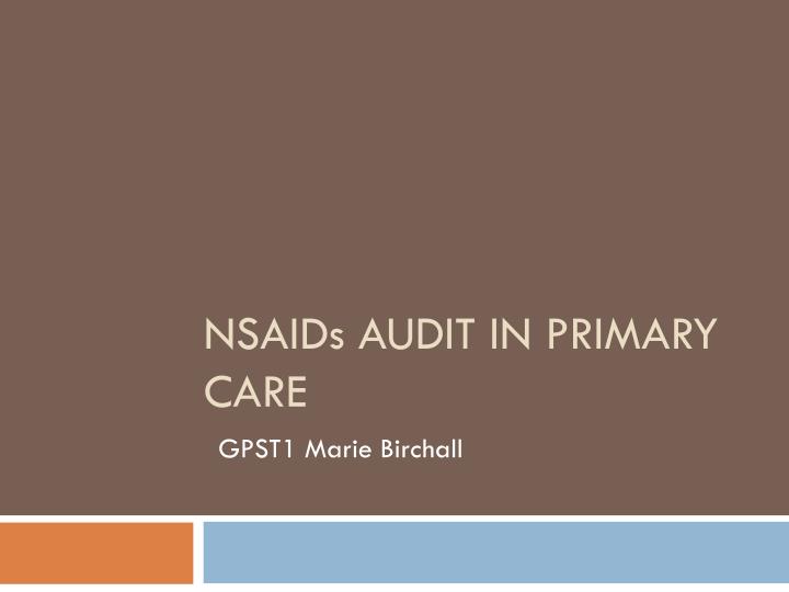 nsaids audit in primary care