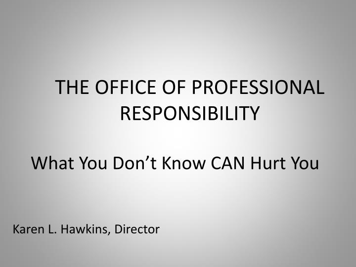 the office of professional responsibility