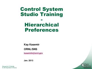 Control System Studio Training - Hierarchical Preferences