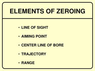 LINE OF SIGHT AIMING POINT CENTER LINE OF BORE TRAJECTORY RANGE