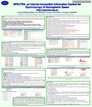 SPECTRA, an Internet Accessible Information System for Spectroscopy of Atmospheric Gases