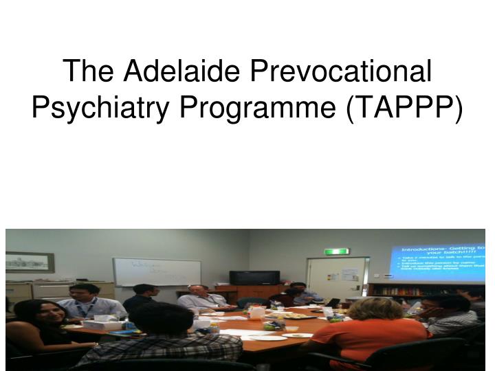 the adelaide prevocational psychiatry programme tappp