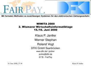 wiwita 2000 2 wismarer wirtschaftsinformatiktage 15 16 juni 2000