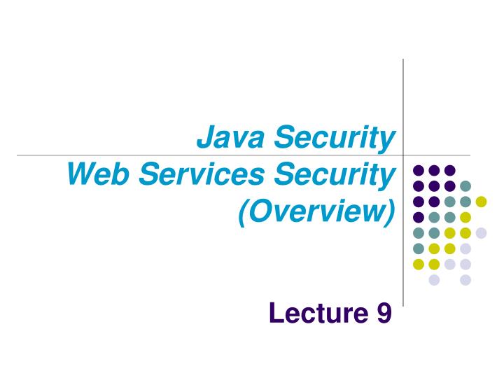 java security web services security overview