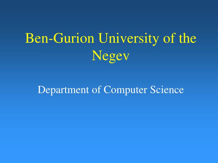 ben gurion university of the negev