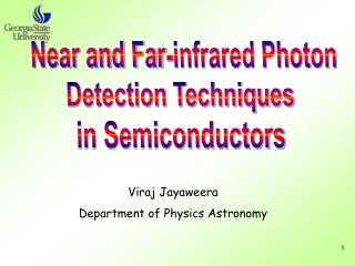 Viraj Jayaweera Department of Physics Astronomy