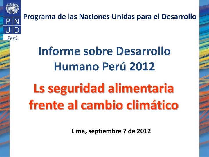informe sobre desarrollo humano per 2012