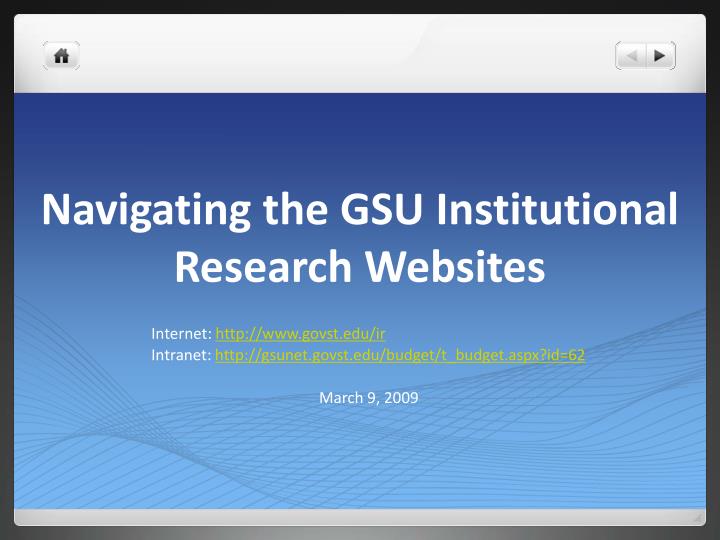 navigating the gsu institutional research websites