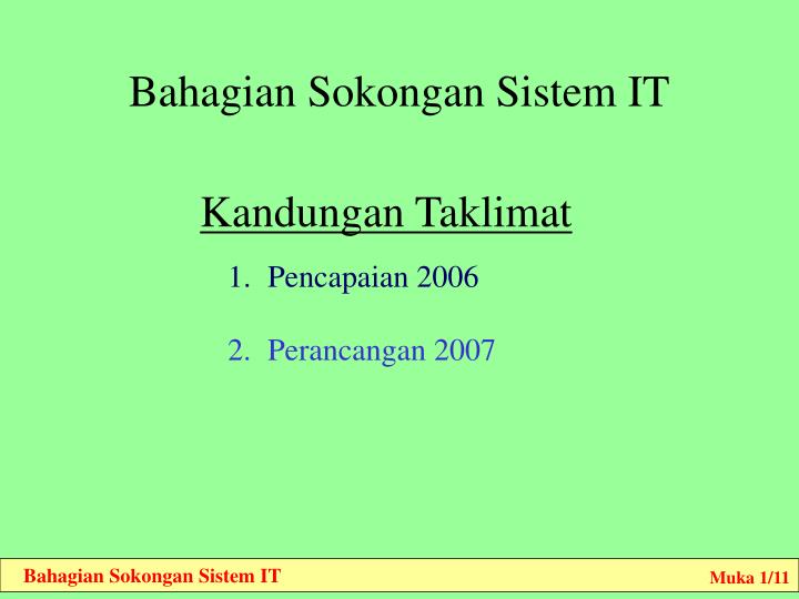 bahagian sokongan sistem it