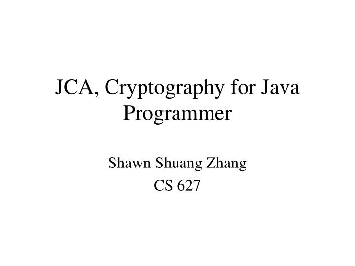jca cryptography for java programmer