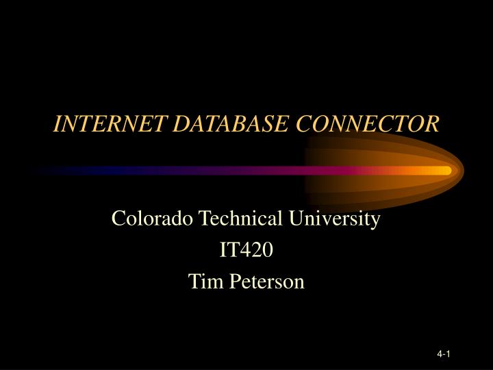internet database connector