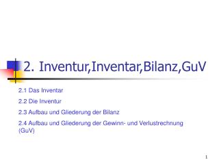 2 inventur inventar bilanz guv