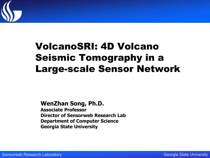 volcanosri 4d volcano seismic tomography in a large scale sensor network