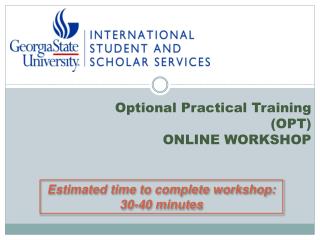 Optional Practical Training (OPT) ONLINE WORKSHOP