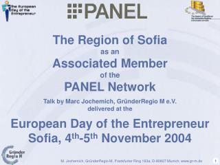 The Region of Sofia as an Associated Member of the PANEL Network