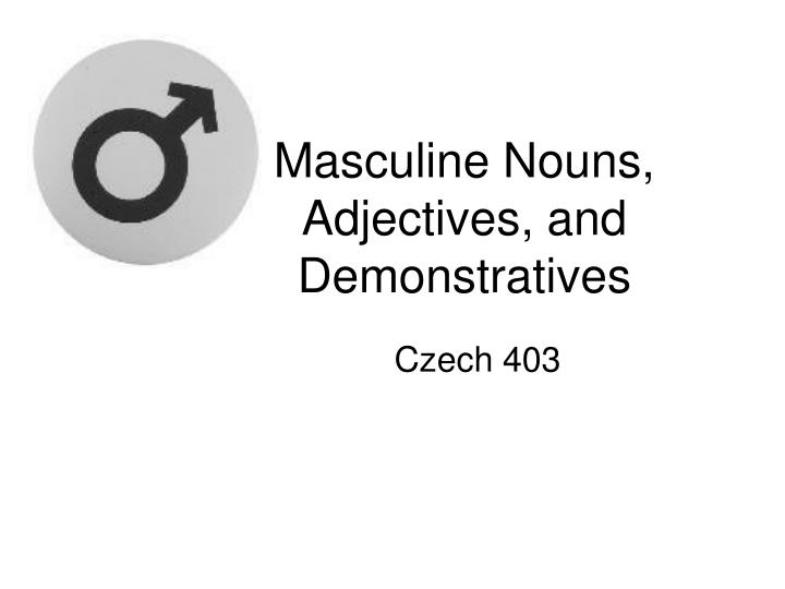 masculine nouns adjectives and demonstratives