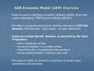 GOS Economic Model (GEM) Overview