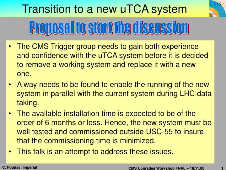 transition to a new utca system