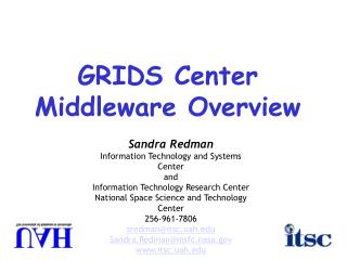 GRIDS Center Middleware Overview