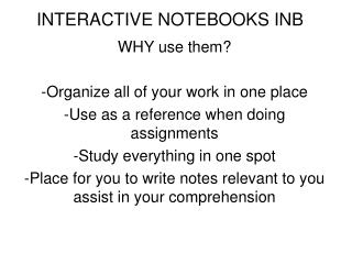 INTERACTIVE NOTEBOOKS INB